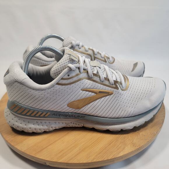 Brooks Adrenaline 20 Running Sneakers Shoes Women 10 White Gold - Picture 3 of 14